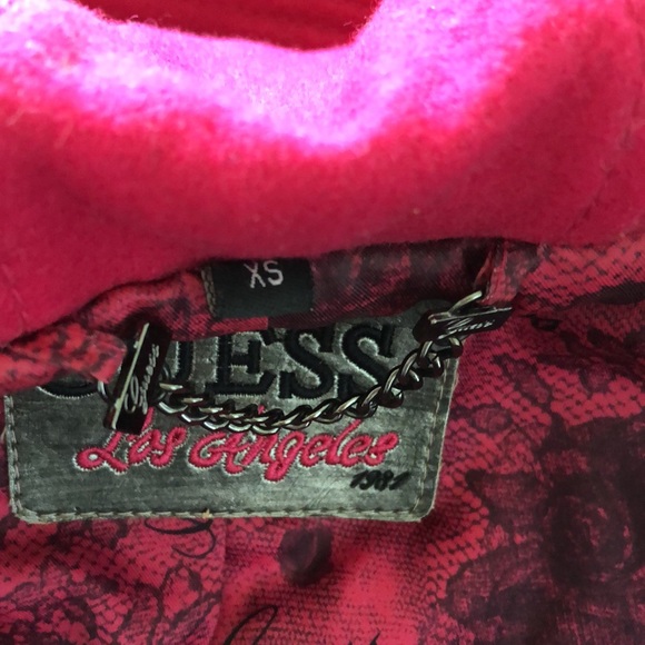 Guess size XS wool hot pink zippered toggle coat - Picture 12 of 12